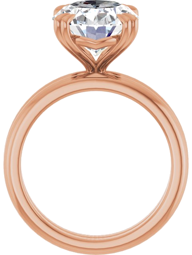 Sužadėtuvių Žiedas „Double Claw-Prong“ 14k rose gold Oval 12mm x 10mm (7)