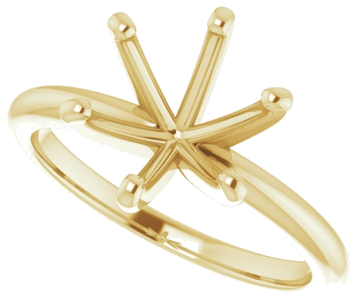 14K Yellow  9 mm Round Solitaire Engagement Ring Mounting (5)