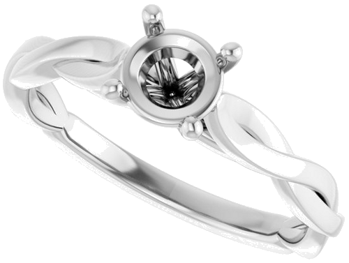 Sužadėtuvių Žiedas „Infinity-Inspired“ 14k white gold Round 5.5mm (5)