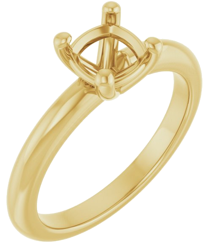 Sužadėtuvių Žiedas 14k yellow gold Cushion 6mm (1)