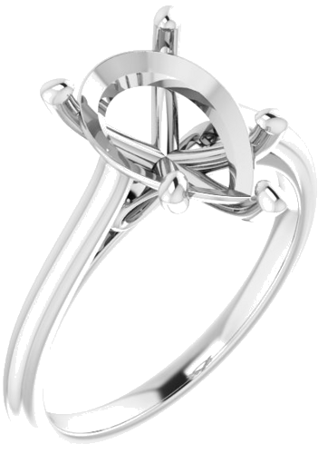 Sužadėtuvių Žiedas „Infinity-Inspired“ 585 Baltojo Aukso Pear Shape 12mm x 8mm (1)