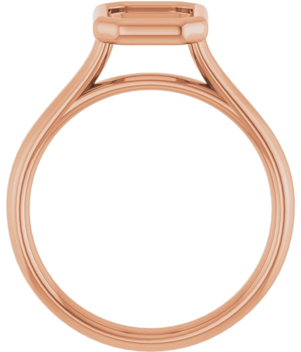 14K Rose  8x6 mm Emerald Solitaire Engagement Ring Mounting (2)