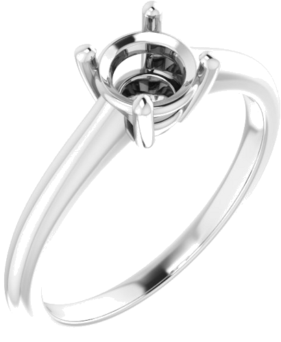 Sužadėtuvių Žiedas „V-End Prong“ 14k white gold Round 6mm (1)