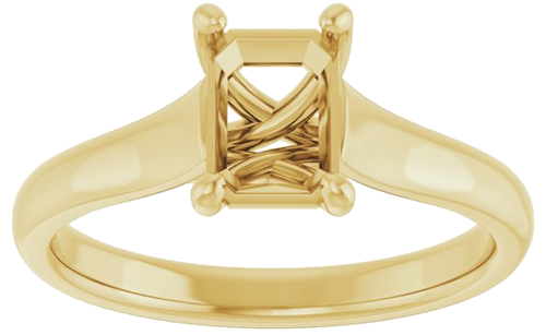 14K Yellow 7x5 mm Emerald Solitaire Engagement Ring Mounting (3)