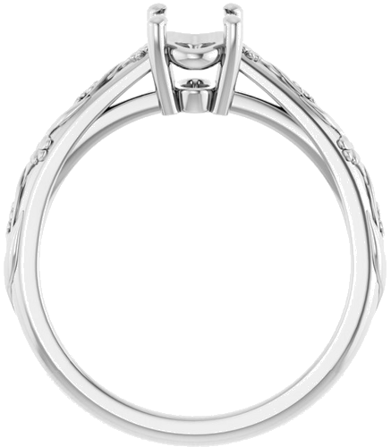 Sužadėtuvių Žiedas „Solitaire“ 585 Baltojo Aukso Oval 7mm x 5mm (2)