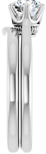 Sužadėtuvių Žiedas „Solitaire“ 585 Baltojo Aukso Round 5.8mm (9)