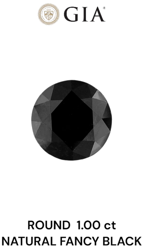 1.0 carat Fancy Black-VVS2 Excellent cut Natūralus Round Deimantas (1)