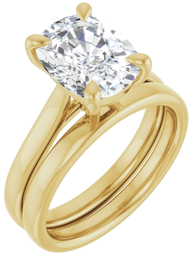 Sužadėtuvių Žiedas „Claw-Prong Solitaire“ 14k yellow gold Elongated Cushion 10mm x 8mm (6)