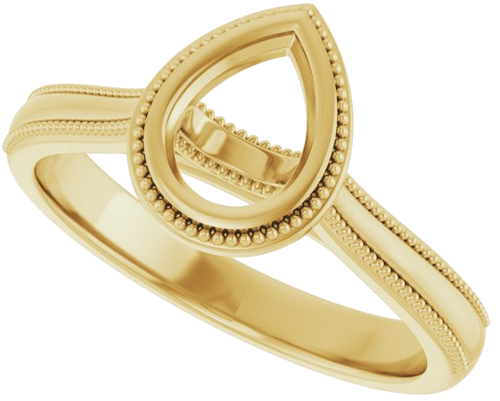 Sužadėtuvių Žiedas „Bezel-Set Solitaire“ 18k yellow gold Pear 7mm x 5mm (5)