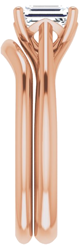 Sužadėtuvių Žiedas „Solitaire“ 14k rose gold Emerald 6mm x 4mm (9)