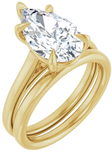 Sužadėtuvių Žiedas „Claw-Pong“ 14k yellow gold Pear 13mm x 8mm (6)