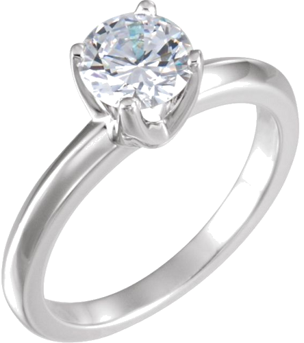 14K White 7 mm Round Medium 4-Prong Solstice Solitaire® Ring Mounting (3)