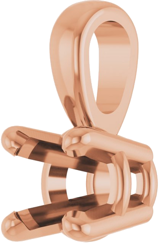 10K Rose 3.5 mm Round 4-Prong Pendant Mounting (2)