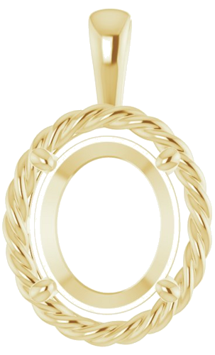 Pakabukas „Rope“ 585 Geltonojo Aukso Oval 12mm x 10mm (1)