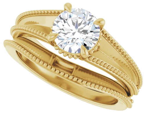 Sužadėtuvių Žiedas „Claw-Prong Solitaire“ 14k yellow gold Round 6.5mm (10)