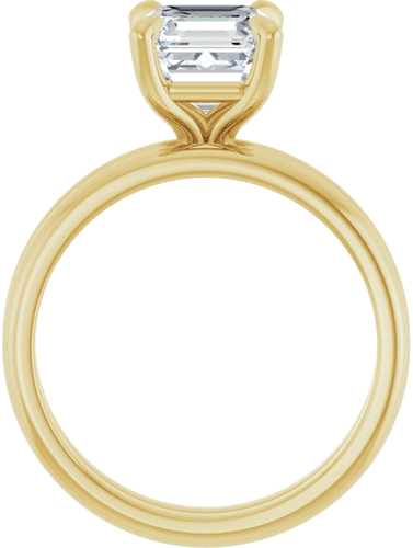 14K Yellow  7x7 mm Asscher Solitaire Engagement Ring Mounting (7)