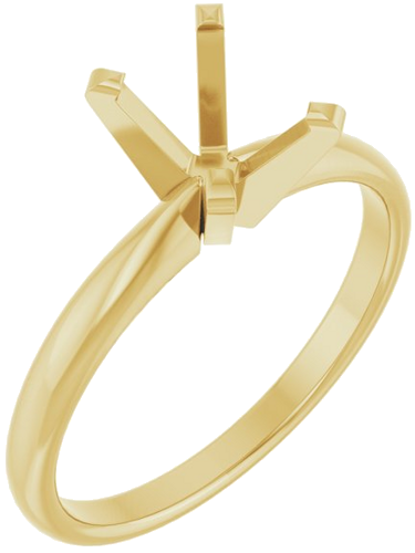 14K Yellow 8 x 6 mm Oval Solitaire Engagement Ring Mounting (1)