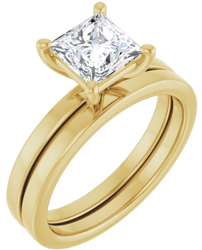 Sužadėtuvių Žiedas „Solitaire“ 14k yellow gold Square 6mm (6)
