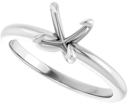 Sužadėtuvių Žiedas „Claw-Prong Solitaire“ 10k white gold Round 6.5mm (5)