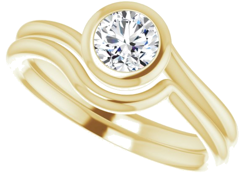 Sužadėtuvių Žiedas „Bezel-Set Solitaire“ 14k yellow gold Round 5.8mm (10)
