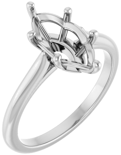 Sužadėtuvių Žiedas 14k white gold Marquise 12mm x 6mm (1)