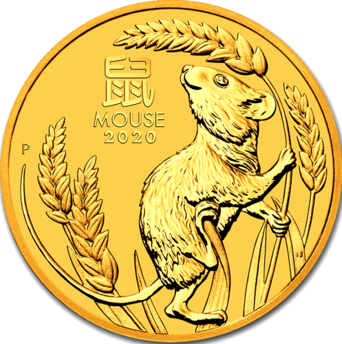 1/2 oz Pelės metai 2020 Australija auksinė moneta (1)