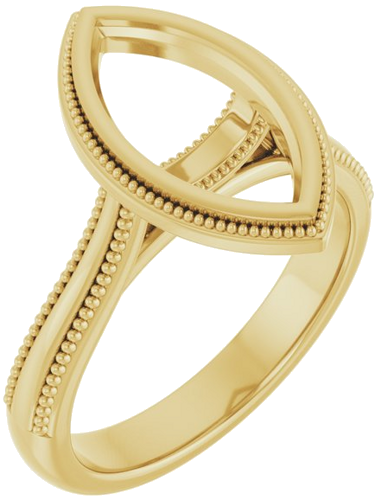 Sužadėtuvių Žiedas „Bezel-Set Solitaire“ 14k yellow gold Marquise 13mm x 6.5mm (1)