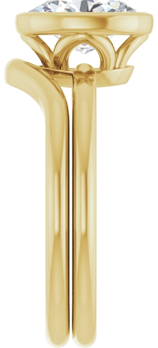 Sužadėtuvių Žiedas „Bezel-Set“ 14k yellow gold Oval 8.5mm x 6.5mm (9)