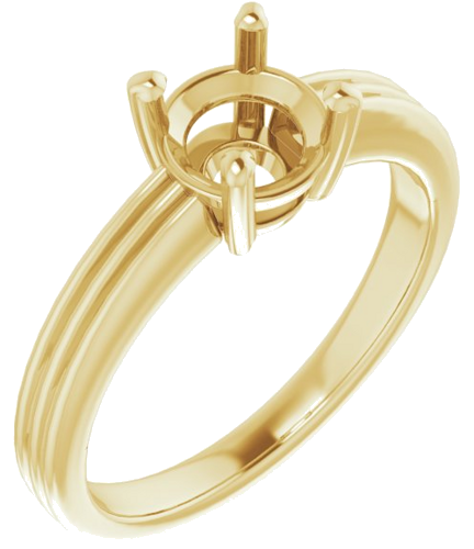 Sužadėtuvių Žiedas „Solitaire“ 10k yellow gold Round 6.5mm (1)