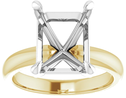 Sužadėtuvių Žiedas „Solitaire“ 585 Baltojo Ir Geltonojo Aukso Emerald 11mm x 9mm (3)