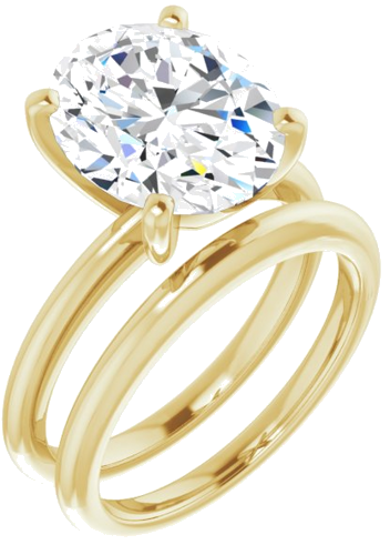 Sužadėtuvių Žiedas „Solitaire“ 585 Geltonojo Aukso Oval 12mm x 10mm (6)