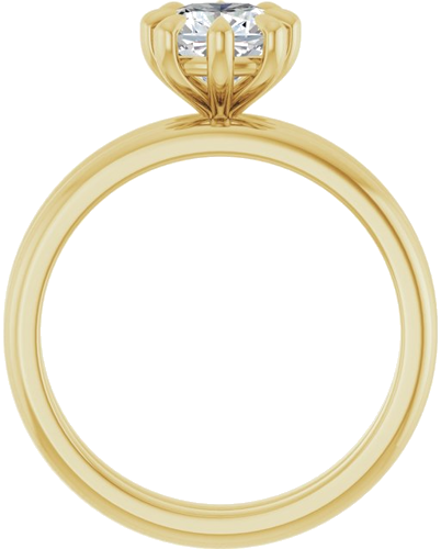 Sužadėtuvių Žiedas „Claw-Prong“ 18k yellow gold Cushion 6mm (7)