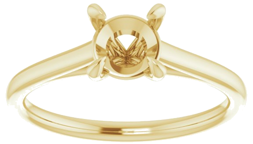 14K Yellow  6 mm Round Solitaire Engagement Ring Mounting (3)