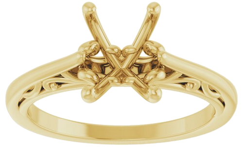 Sužadėtuvių Žiedas „Solitaire“ 14k yellow gold Emerald 8mm x 6mm (3)