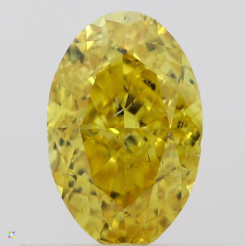 0.5 carat Fancy Vivid  Yellow-SI2 Natūralus Oval Deimantas (1)