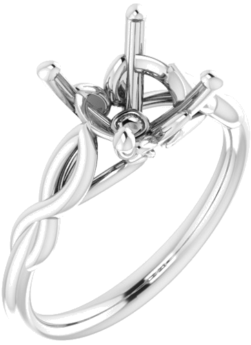 14K White  8.8 mm Round Solitaire Engagement Ring Mounting (1)