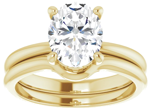 14K Yellow 9x7 mm Oval Solitaire Engagement Ring Mounting (8)