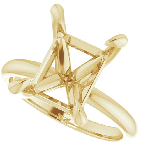 Sužadėtuvių Žiedas „Solitaire“ 417 Geltonojo Aukso Emerald 11mm x 9mm (5)