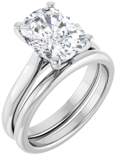 Sužadėtuvių Žiedas 14k white gold Elongated Cushion 10mm x 8mm (6)