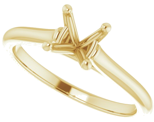 14K Yellow 6 mm Round Solitaire Engagement Ring Mounting (5)