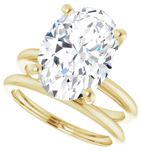 14K Yellow  14x10 mm Oval Solitaire Engagement Ring Mounting (10)