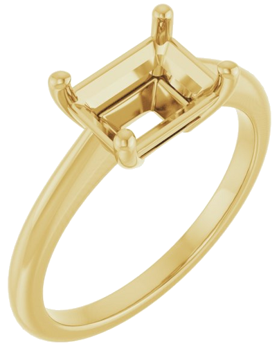 Sužadėtuvių Žiedas „Solitaire“ 14k yellow gold Emerald 8mm x 6mm (1)