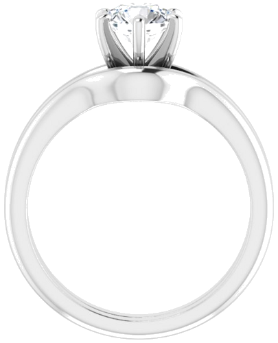 14K White 6 mm Round Solitaire Engagement Ring Mounting (7)