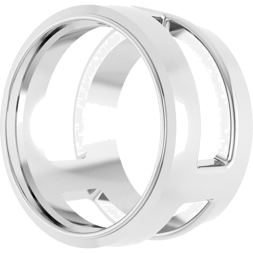 Pakabukas „Round Bezel-Set Slide“ 950 Platinos Round 8mm (2)