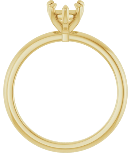 14K Yellow 6x6 mm Heart Solitaire Engagement Ring Mounting (2)