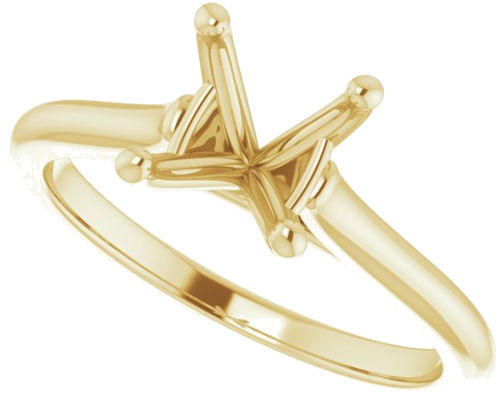 14K Yellow 7.4 mm Round Solitaire Engagement Ring Mounting (5)