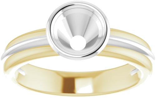 Sužadėtuvių Žiedas „Bezel-Set Solitaire“ 14k yellow/white gold Round 6mm (3)