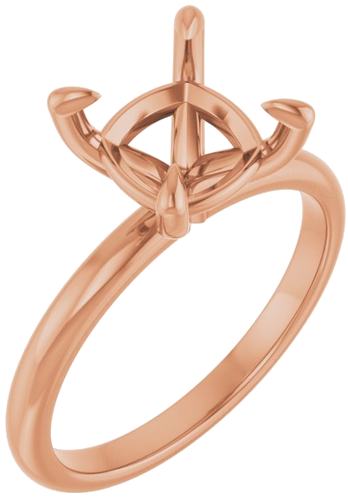 Sužadėtuvių Žiedas „Solitaire“ 14k rose gold Cushion 8mm (1)