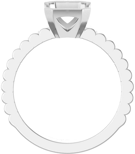 Sužadėtuvių Žiedas „Half-Bezel Solitaire“ 14k white gold Emerald 8mm x 6mm (2)