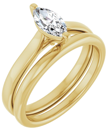 Sužadėtuvių Žiedas 14k yellow gold Marquise 8mm x 4mm (6)